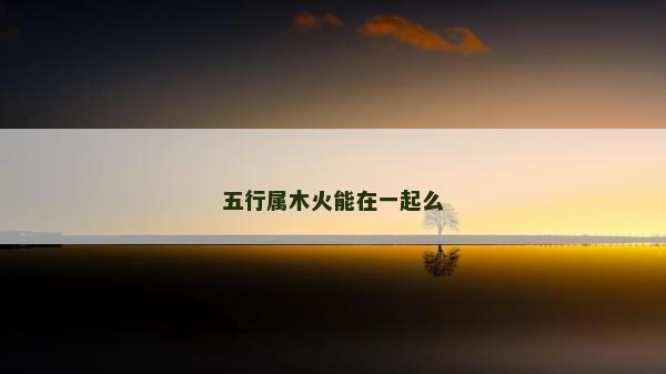五行属木火能在一起么