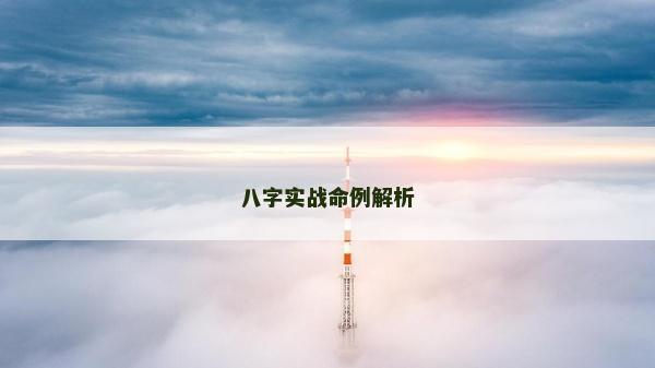八字实战命例解析
