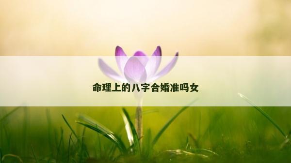 命理上的八字合婚准吗女