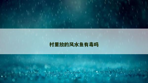 村里放的风水鱼有毒吗