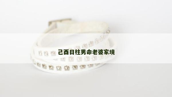 己酉日柱男命老婆家境