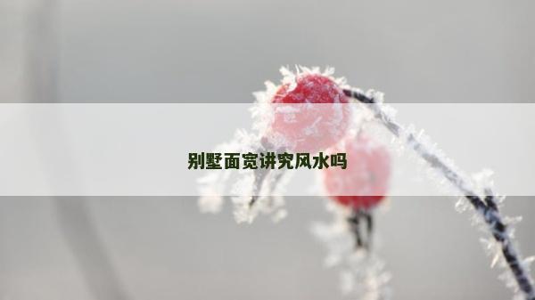 别墅面宽讲究风水吗