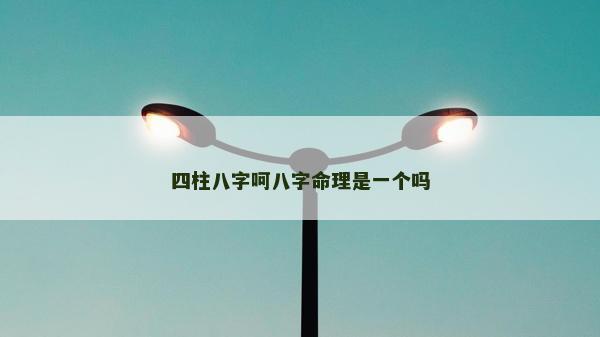 四柱八字呵八字命理是一个吗