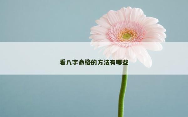 看八字命格的方法有哪些
