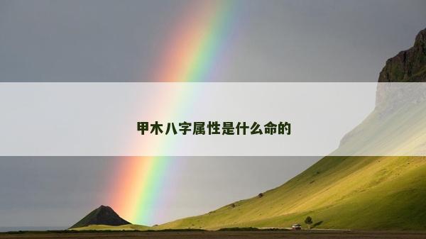 甲木八字属性是什么命的