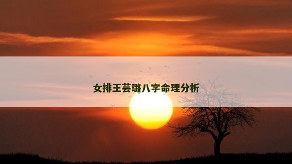 女排王芸璐八字命理分析