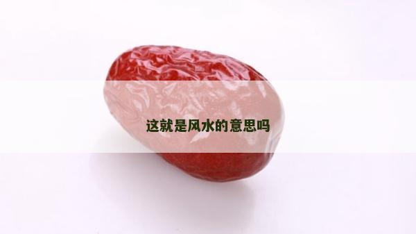 这就是风水的意思吗