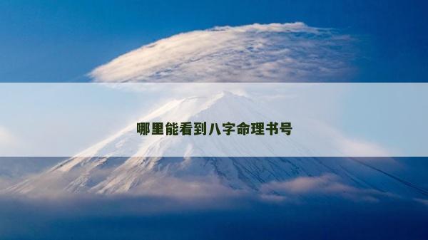 哪里能看到八字命理书号