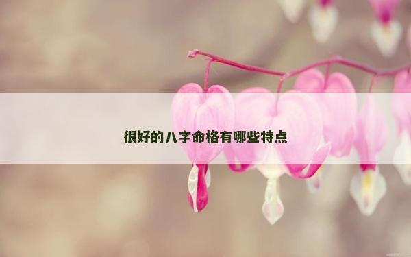 很好的八字命格有哪些特点