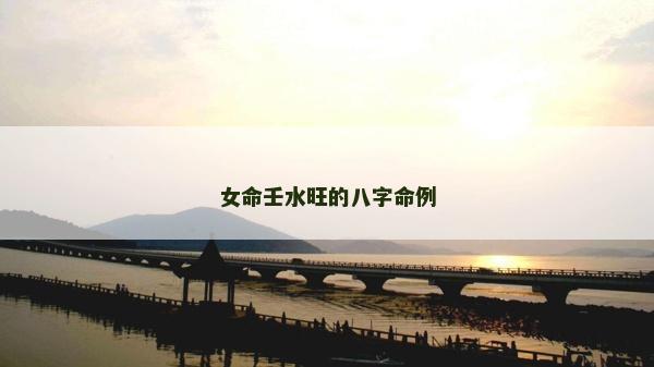 女命壬水旺的八字命例