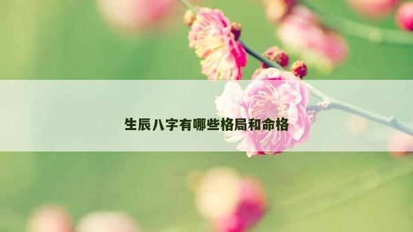 生辰八字有哪些格局和命格